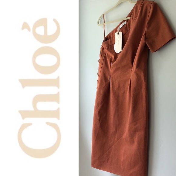 Chloe Dresses & Skirts - NWT Chloe Lace-up Orange Dress